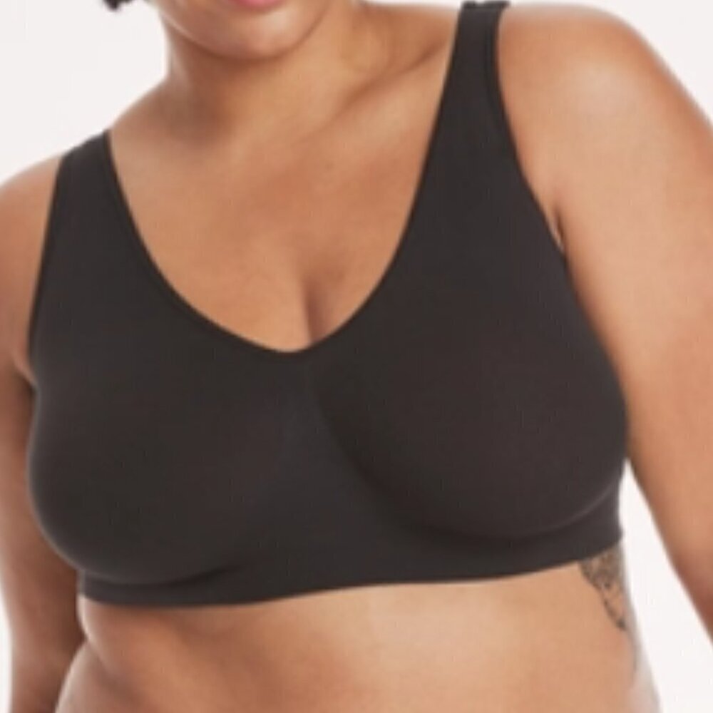 NWT Hanes Cozy Seamless Women's Wireless Bra Black 2XL